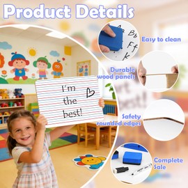 Dry Erase Boards 25 Pack, 9"x12" Double Sided Small Whiteboards with Lines for Kids, Students, Teacher & Classroom Pack, Mini Individual White Boards Lined for Writing Math English Practice