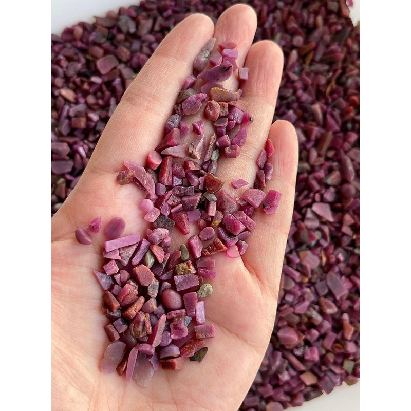 Ruby Chips – Natural Mini Ruby Stones, Crushed Undrilled Ruby,