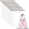8 Pack Waterproof Travel Drawstring Shoe Bags, Transparent Portable Shoe