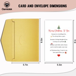 Oamiolek Romantic Christmas Card for Husband Wife, Poem Christmas Card for Boyfriend Girlfriend, Sweet Christmas Card for Fiance Fiancee, Merry Christmas to You