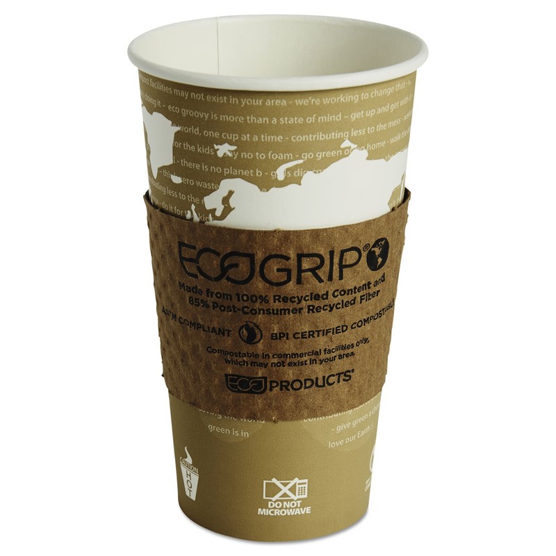 Eco-Products Ecogrip Hot Cup Sleeves - Renewable And Compostable, Fits