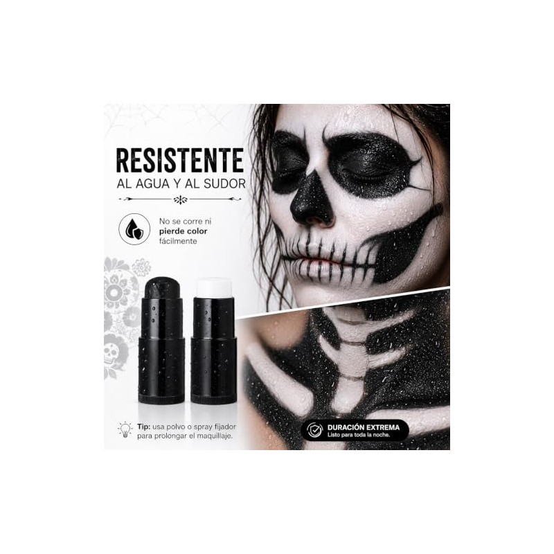 Pintura Facial en Barra Lavable, para Halloween y Día de