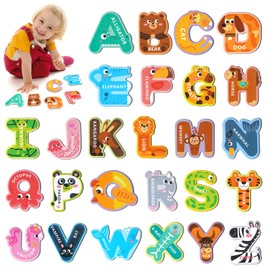 Magnetic Letters for Toddlers 1-3, 26PCS Cute Animal Alphabet Magnets Letters Learning Toys for Toddlers 1-3 Uppercase ABC Magnets for Refrigerator Best Gifts for Birthday Christmas Stocking Stuffers