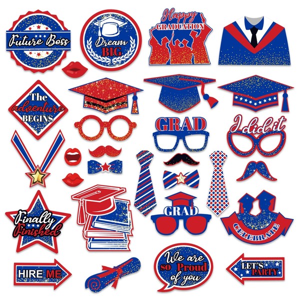 JULMELON Graduation Photo Booth Props 2024 - Pack of 30,