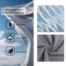 20"x30" Grounding Pillowcase with Grounding Connection Cord, Grounding Pillow Cases for Bed, Electric Products for Better Sleep (Gray)