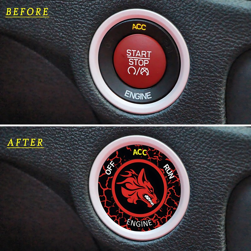 TOOLEPIC Push Start Button Cover for Dodge Challenger Charger Durango