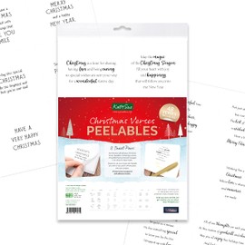 Kanban Crafts Christmas Verses Peelables by Katy Sue - Contains 48 Festive-Themed Verses/Messages Peelables (Peel-Offs) on 8 Sheets in a Variety of Styles - for Christmas Card Making.