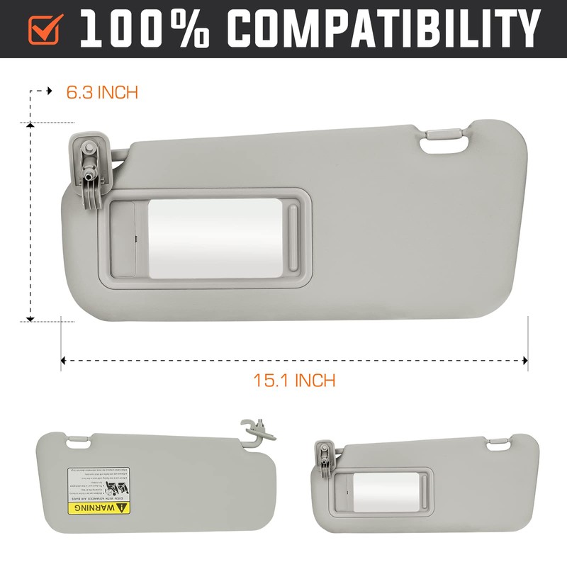 Youxmoto Sun Visor Left Driver Side for Mazda 3 2010