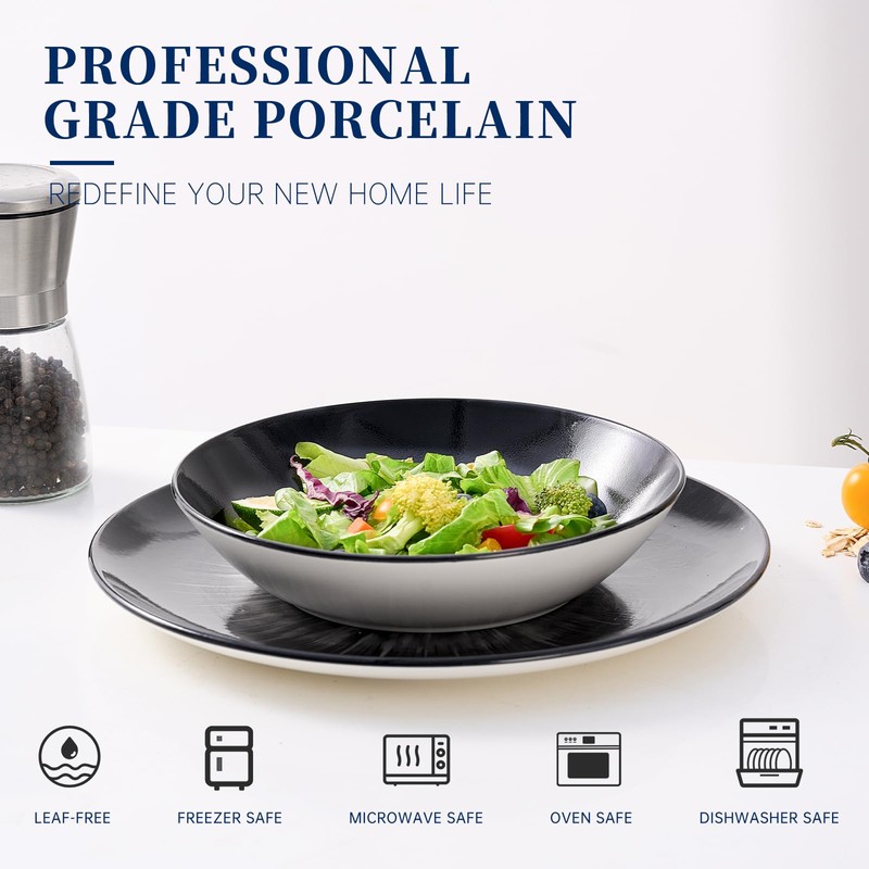 Bestone Porcelain Dinnerware Sets Service for 4, 12 pcs Hand