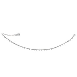 VLNET Silver plated anklet with flowers, star, hearts and balls. Length: 22 cm. Extra chain 5 cm. Adjustable lobster clasp. Taglia Unica, sterling silver, not gemstone, One size fits all, Sterling