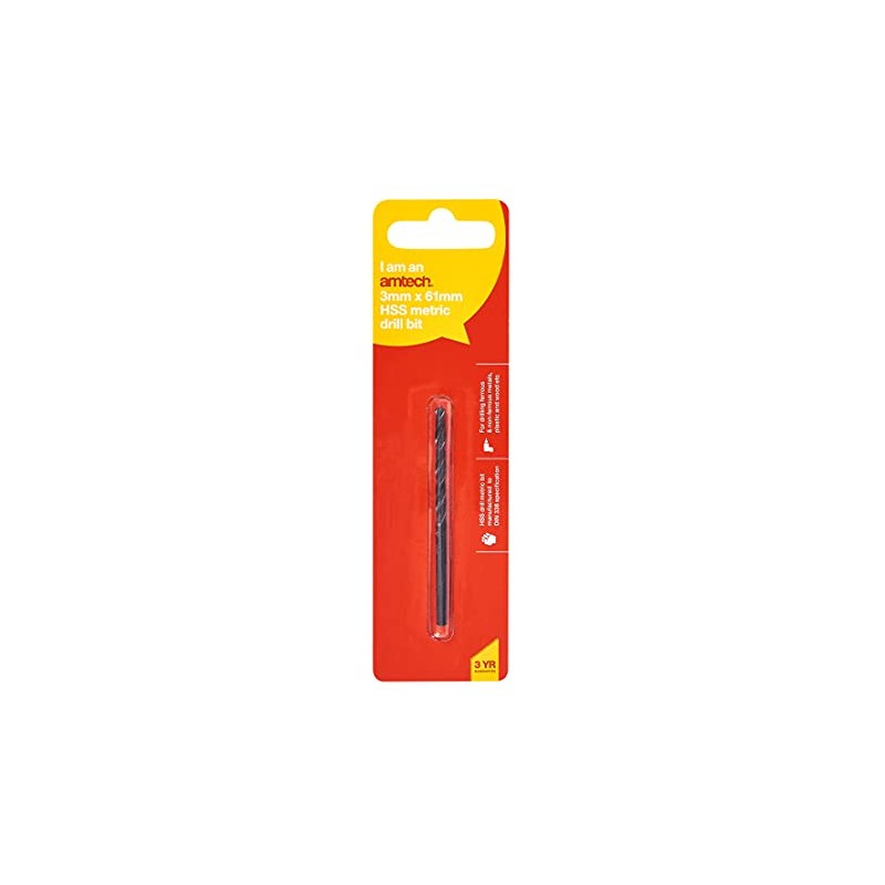 Amtech F5004 High Speed Steel (HSS) Metric Drill bit (3mm