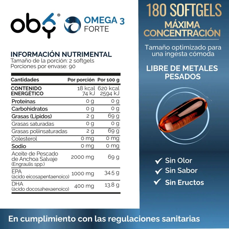 Omega Diamond 2000mg Anchoa Epa Dha Eructos Sabor Olor 180