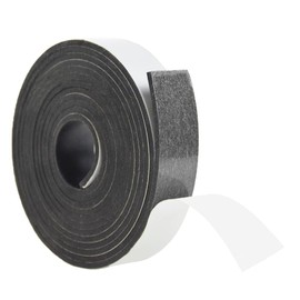 DEVNOL Neoprene Solid Rubber Strips with Adhesive Backing 1/8 (.125)" Thick X 1" Wide X 10'Long Grade 65A for Gasket, Surface Protection, Sealing