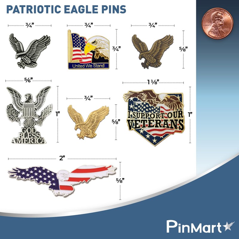 Gold Eagle Lapel Pin, 25 Pack
