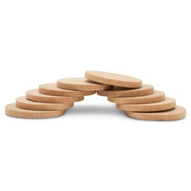 Wood Discs and Blank Tokens for Crafts, 1-1/4 x 1/8 inch Wooden Coins, Pack of 100 Unfinished Wood Circles, by Woodpeckers