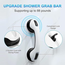 PRETTYLE 2pcs Support Handle, Bathroom Grab Bar, Mobile Assist Safety Handle, Bathroom Tub Grab Bar, Premium Assist Tub Handle