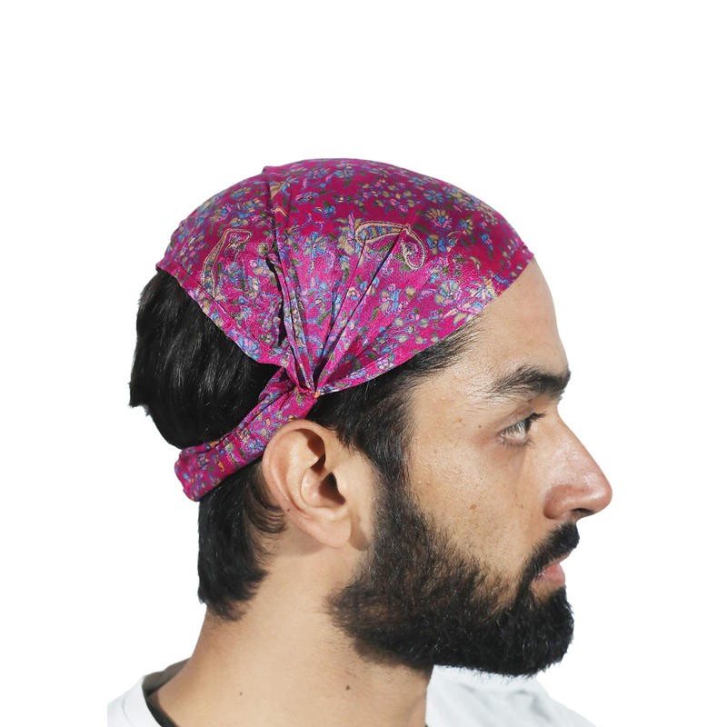SARJANA HANDICRAFTS Lot 10 Pieces Womens Mens Silk Headband Printed