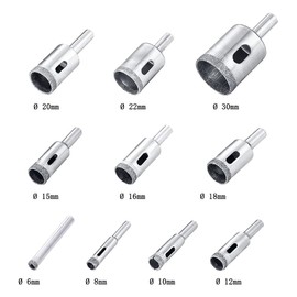 SeonFook Diamond Hole Saw, Core Bit, Hole Saw, High Strength Carbon Steel, Tile, Drilling Hole Saw, 0.2, 0.3, 0.2, 0.7, 0.7, 0.7, 0.7, 1.2, 1.2, 1.2, 1.2, 1.2, 1.2, 1.2 inches (6, 8, 10, 12, 16, 18,
