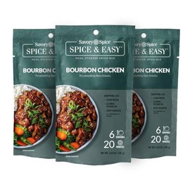 Savory Spice Bourbon Chicken 3-Count Spice & Easy Meal Starter Spice Mix | Bourbon Chicken Seasoning Mix & Marinade Packet (3-Count Pack)