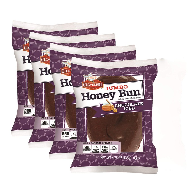 Cloverhill Jumbo Honey Bun Chocolate Iced - 4.75oz Multi Pack