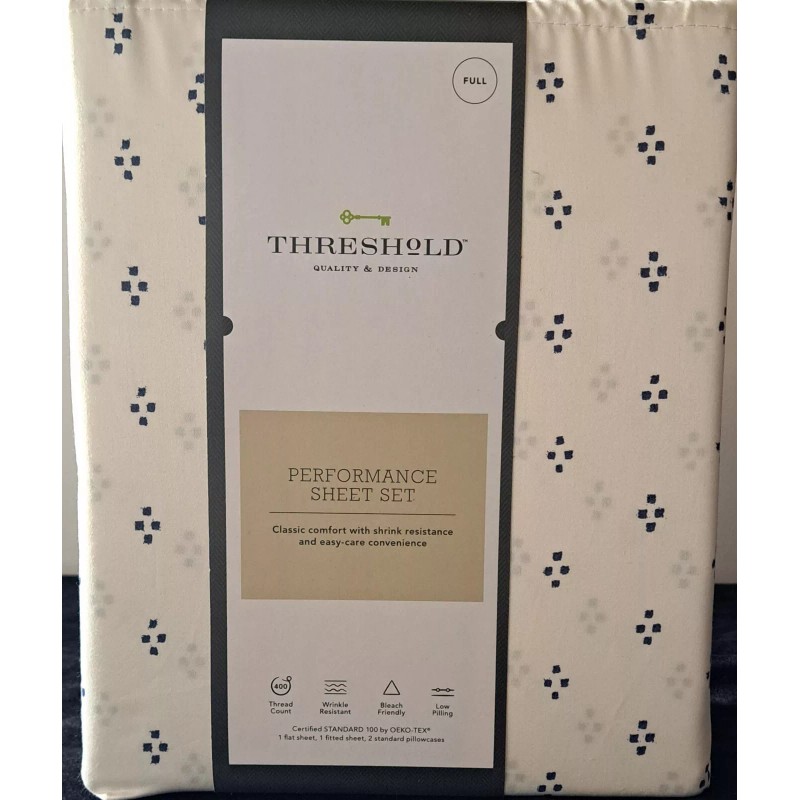 Threshold FULL SIZE SHEET SET 400 Thread Count Printed Performance