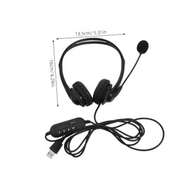 SEWACC Office Headphones with Noise Reduction Wired Headset with Built Microphone Comfortable Earmuffs for Long Use for Business and Online Classes USB Connection