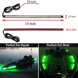 Botepon Navigation Lights - LED Red & Green Bow Lights for Night Fishing, Pontoon Boat, Dinghy, Kayak, Yacht
