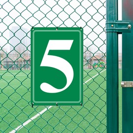 i-CowFun Premium Aluminum Number Signs 5, Metal 12" X 8" Green Numbered Signs Outdoor for Parking Lots, Floor, Dock, Court, Aisle, Field, High Visibility, No Fade, Weather-resistant