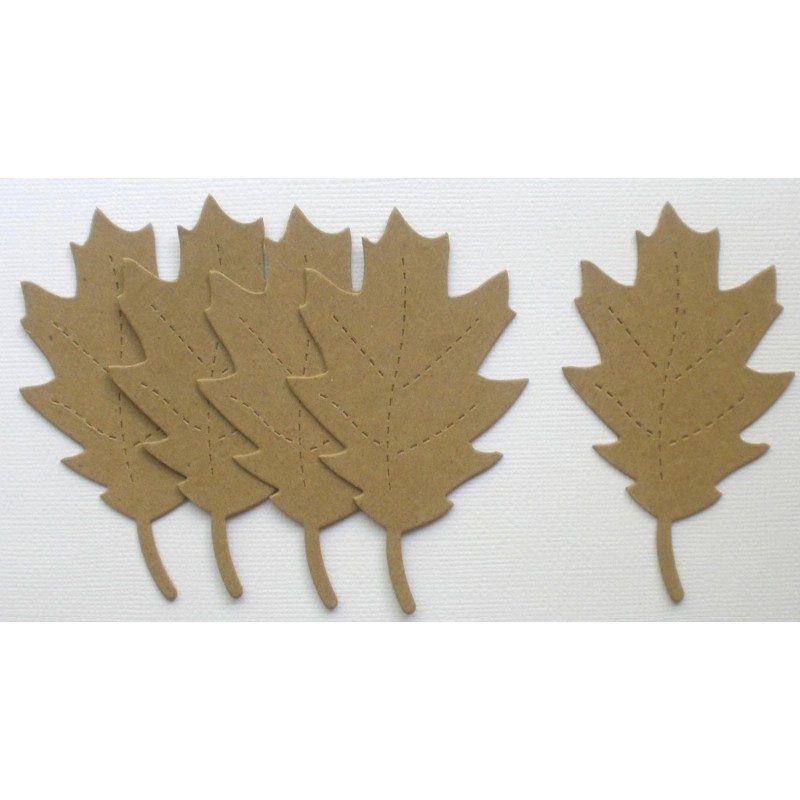 Unbranded {4} OAK LEAF - Bare Leaves Chipboard Die Cuts