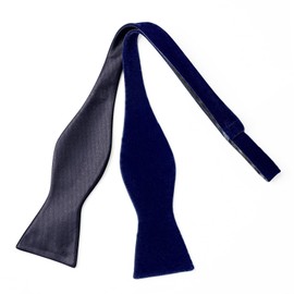 HOULIFE Self Tie Bow Tie for Men Classic Solid Color Bow Tie Adjustable Men's Bow Tie for Formal Wedding Party Banquet, navy blue