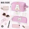 Hbhpov Makeup Bag set Organizer Cotton Letter Cosmetic Pouch Large