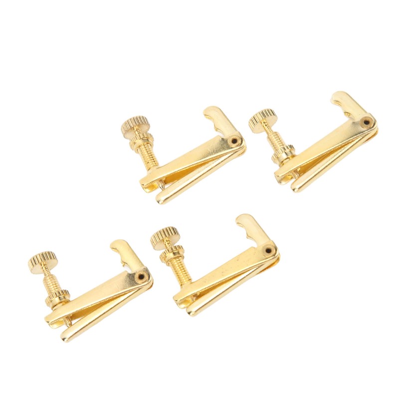 4PCS Violin Fine Tuner Golden Metal Wear Resistant String Fine