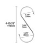Flat S Hooks Heavy-Duty Genuine Solid 304 Stainless Steel S