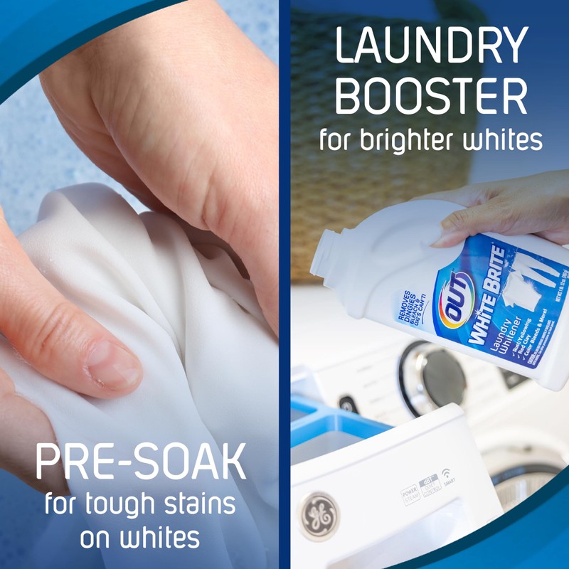 OUT White Brite Laundry Whitener Powder, Stain Remover Detergent Booster
