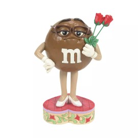 Jim Shore M&Ms BROWN HOLDING FLOWERS-SWEET SETIMENTS 6016116 BRAND NEW