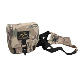 Proven Wild Bino Harness Binocular Harness Chest Pack Made of Waterproof 900D Nylon | Binocular Harness for Hunting Case with Adjustable Shoulder Straps, 2 Mesh Pockets, and Zipper Back Pocket
