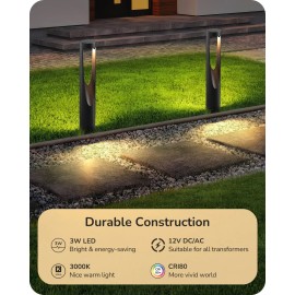 EDISHINE Low Voltage Landscape Lights, Outdoor Pathway Lighting CRI 80, 6 Pack