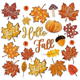 FYSUIMU 31 Pcs Fall Leaves Refrigerator Magnets Maple Leaf Pumpkin Fridge Magnetic Stickers Hello Autumn Garage Magnet for Home Thanksgiving Party Mailbox Decor