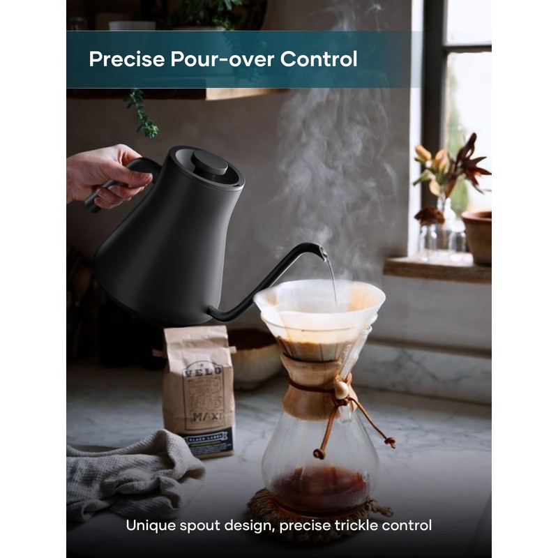 INTASTING Electric Kettles, Gooseneck Electric Kettle, ±1℉ Temperature Control, Stainless