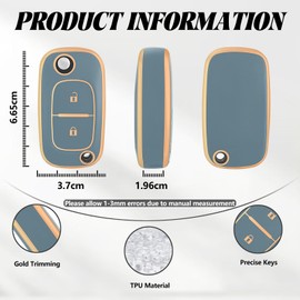 TOOMUME Key Case TPU Car Key Case Fits Renault Trafic Twingo Kangoo Megane Clio Captur Modus Master Wind Smart Forfour Fortwo, Key Cover Protection Key Shell - Flip Key