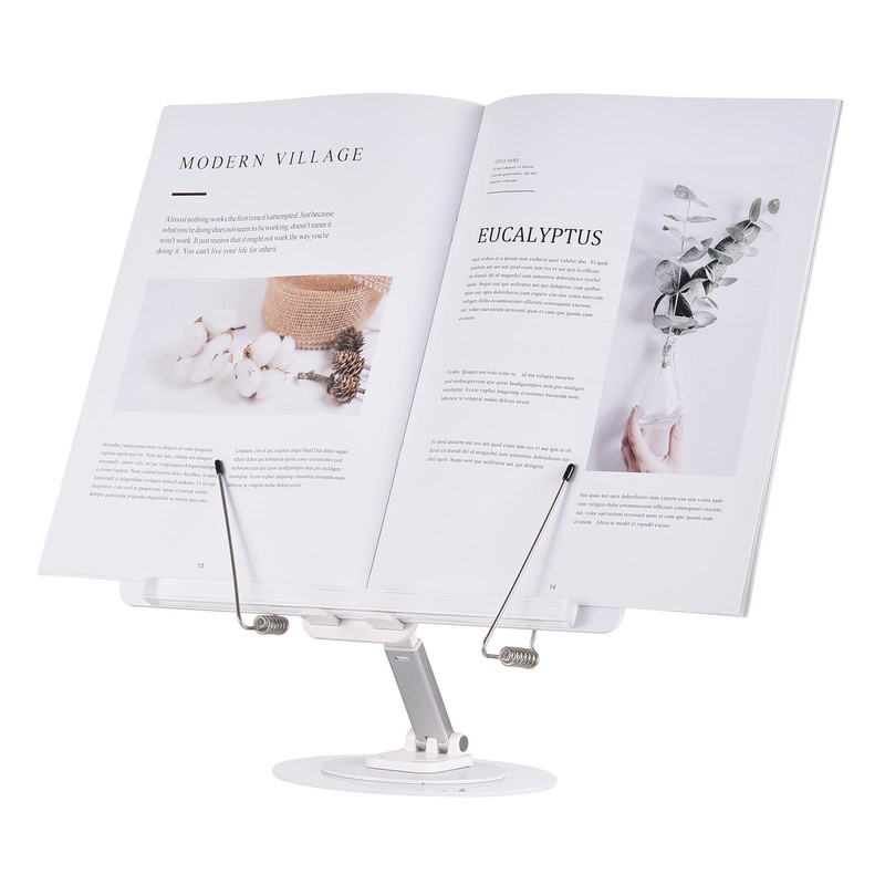 Desktop Book Stand for Reading with 360° Rotating Base &