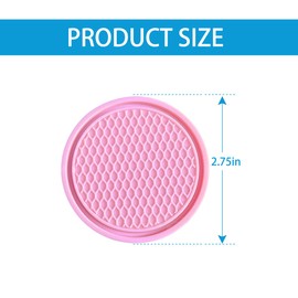 zipelo 4 Pack Car Cup Holder Coasters, 2.79 Inch Universal Anti-Slip Waterproof Insert Cup Coaster, Durable Silicone Embedded Auto Drink Mat, Car Interior Accessories for SUV, Truck, RV