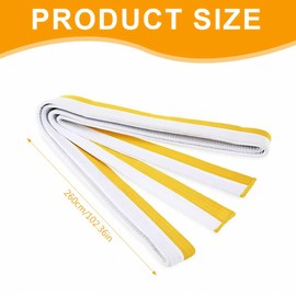 XPEX 260 cm Judo Karate Belt Martial Arts Karate Judo Cotton Taekwondo Belts Professional Karate Aikido Belt for Children Adults Martial Arts Belt, White + yellow, L