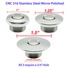 Push Button Latches Polished Stainless Steel 1.25"" & 4"" Stud