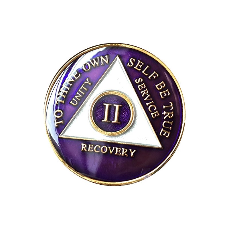 31 Year AA Medallion Metallic Purple Tri-Plate Sobriety Chip