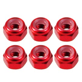 Lightweight Aluminum Nylon 0.1 inch (3 mm) Nuts 6 Pieces (BK) [Eagle Model] [#2301U] (RE)