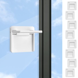 SNAIL GARDEN 8Pack Sliding Glass Door Lock, Child Safety Slide Window Lock for Sliding Glass Door, Baby Proof Self-Adhesive Sliding Patio Door Lock for Your Baby and Pets No Drilling Tools Needed