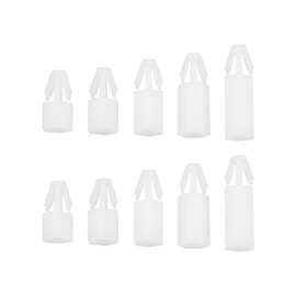 SING F LTD 100pcs M3 Push in Fixed Support PCB Board Nylon Standoff M3 Hex Nylon Standoff Spacer for 1.0-2.0mm Thick PCB Board 4mm Hole, Length 5mm 6mm 8mm 10mm 12mm