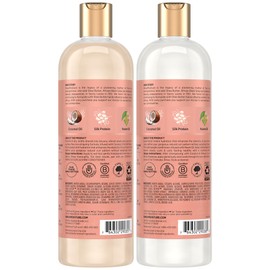 SheaMoisture Coconut & Hibiscus Curl & Shine Shampoo & Conditioner for Bouncy Curls, Frizz Control, 16 Oz Ea