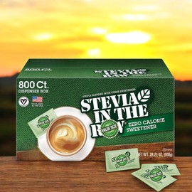 STEVIA ZERO CALORIE SWEETENER PACKETS – PLANT-BASED SUGAR SUBSTITUTE, 800-COUNT, KETO-FRIENDLY, GLUTEN-FREE & VEGAN